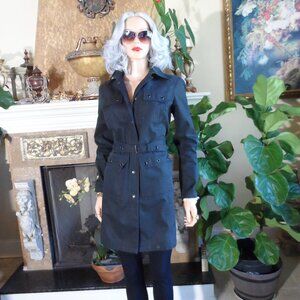 Prada Sport Black Water-Resitant Trench Coat w/Grommets Detail Size IT 44- US 8